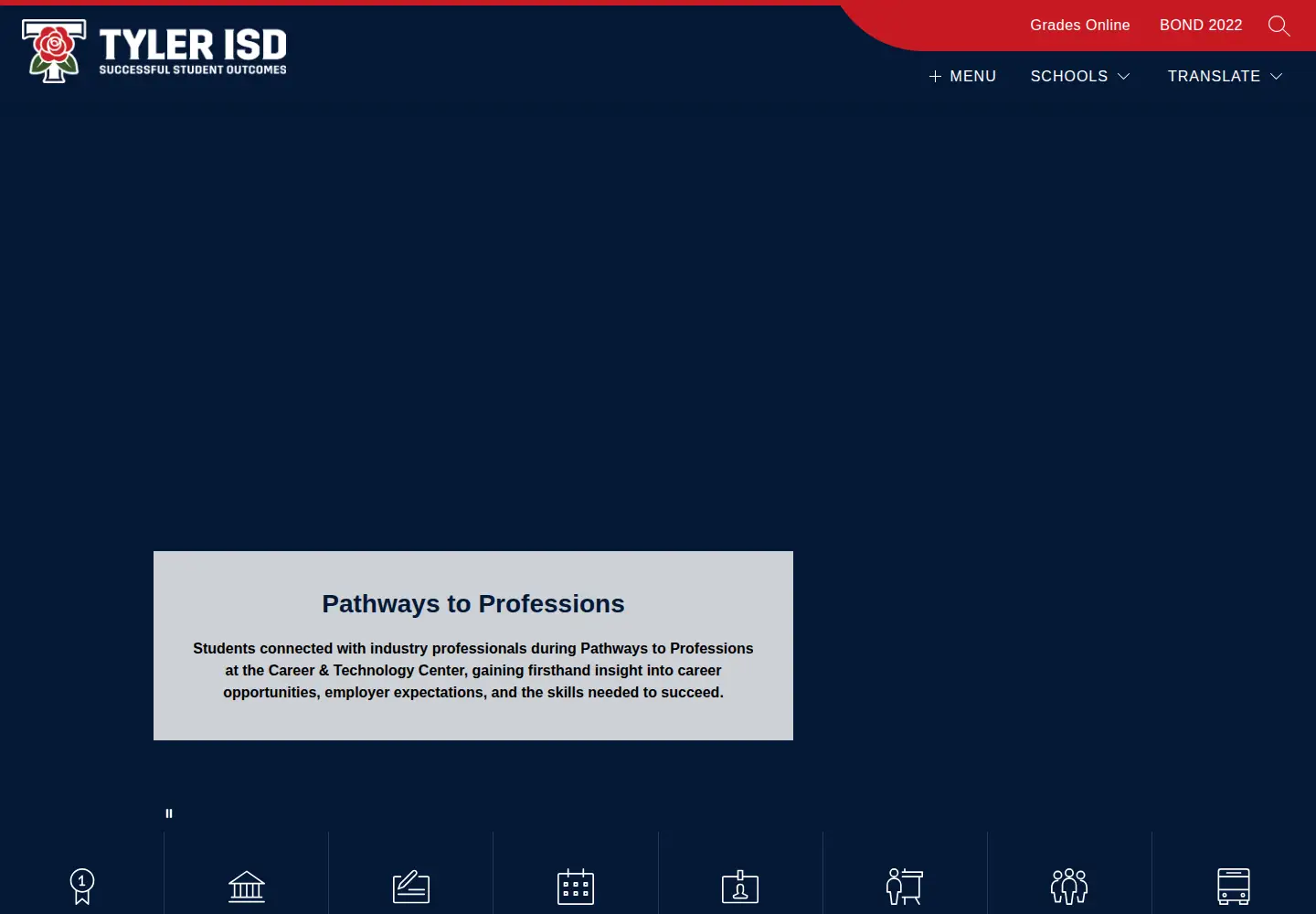 Captured homepage of tylerisd.org in the current scan