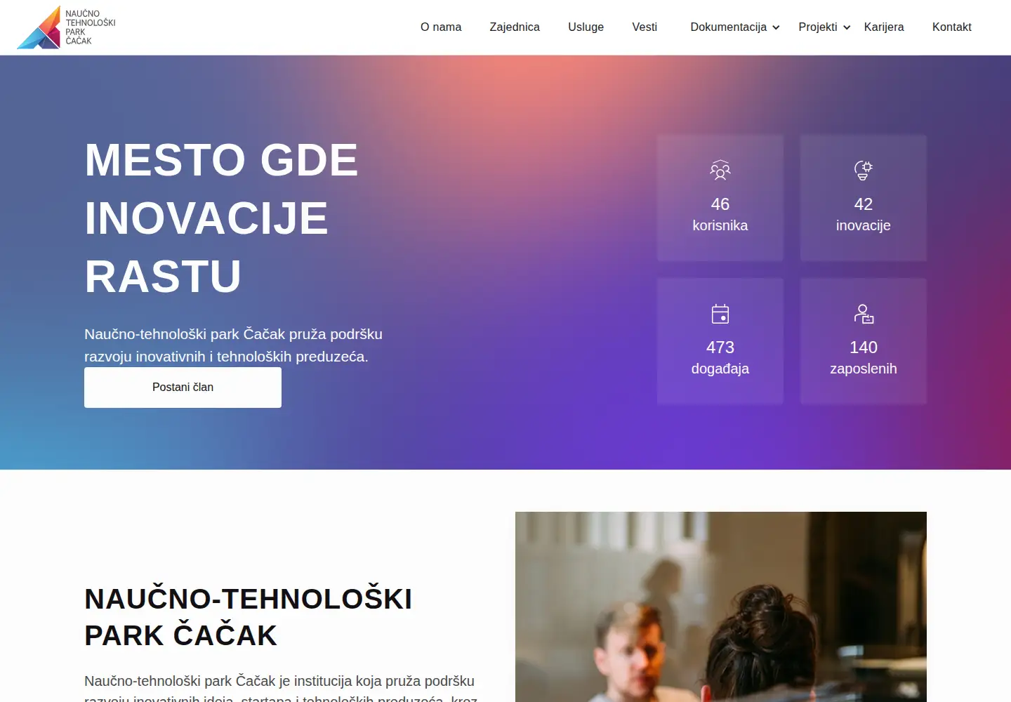 Screenshot of ntpcacak.rs
