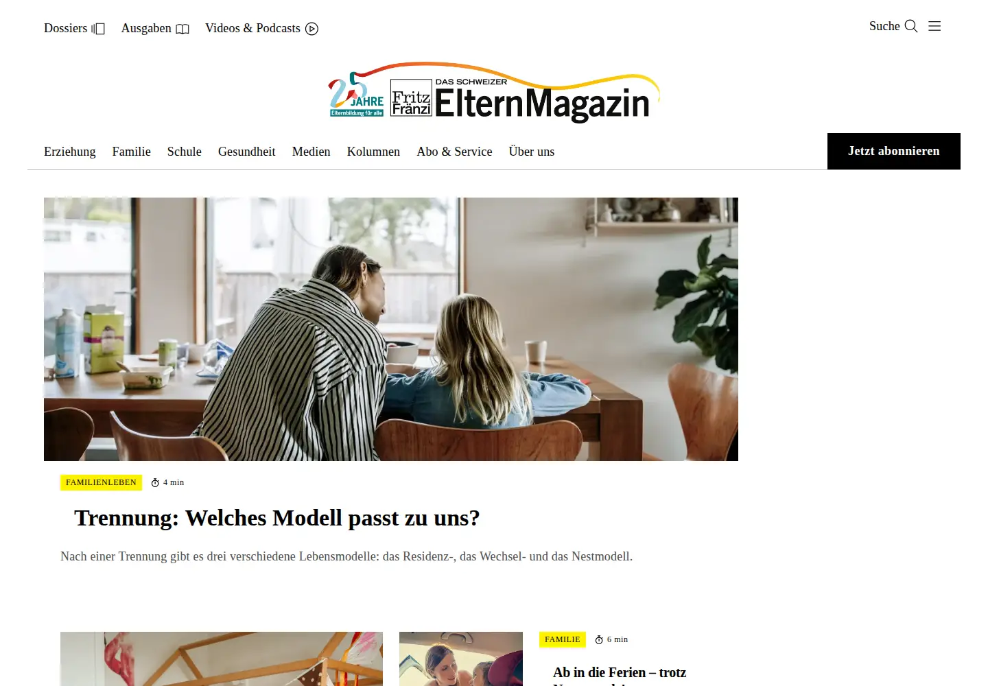 Captured homepage of fritzundfraenzi.ch in the current scan