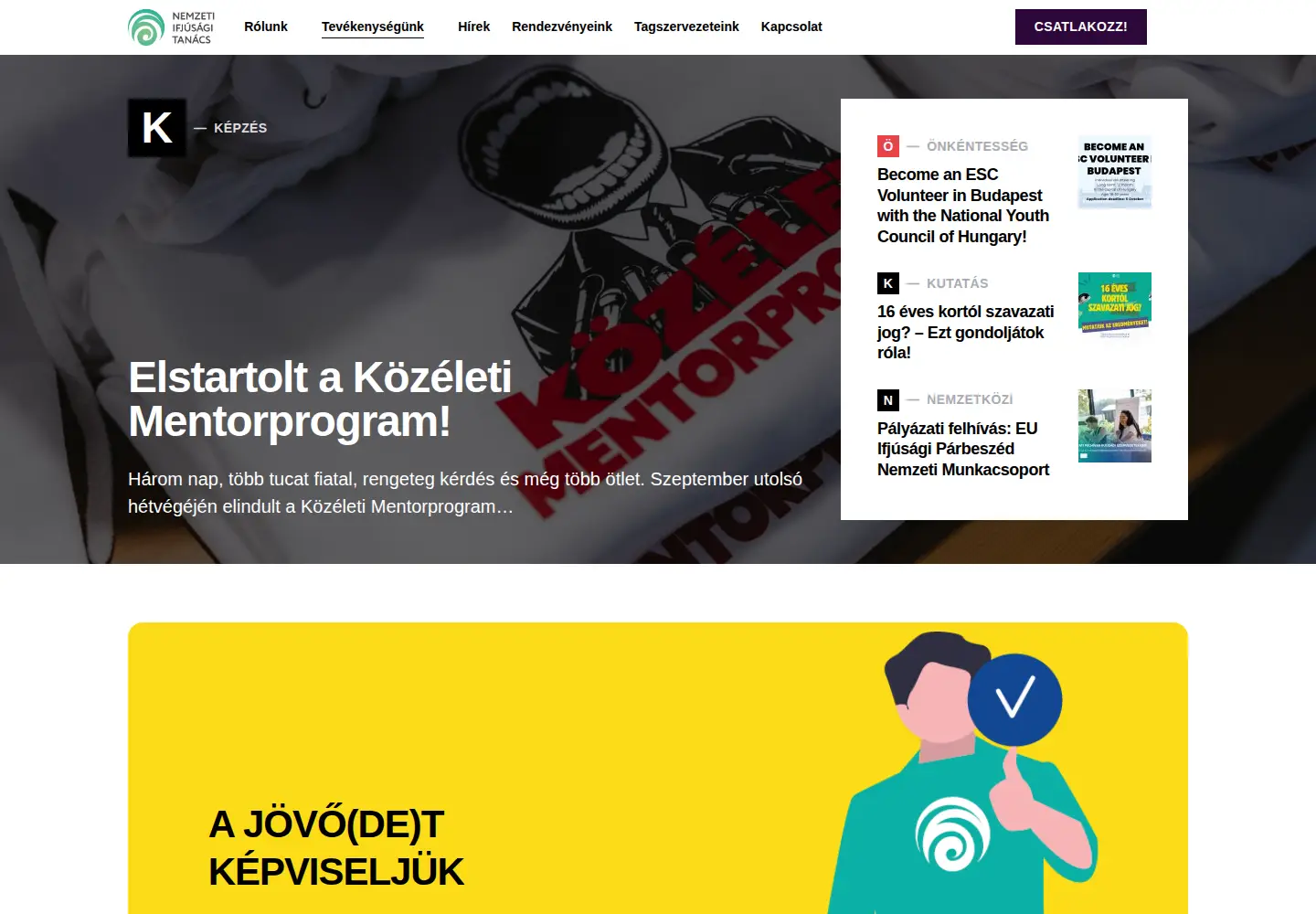 Screenshot of ifjusagitanacs.hu