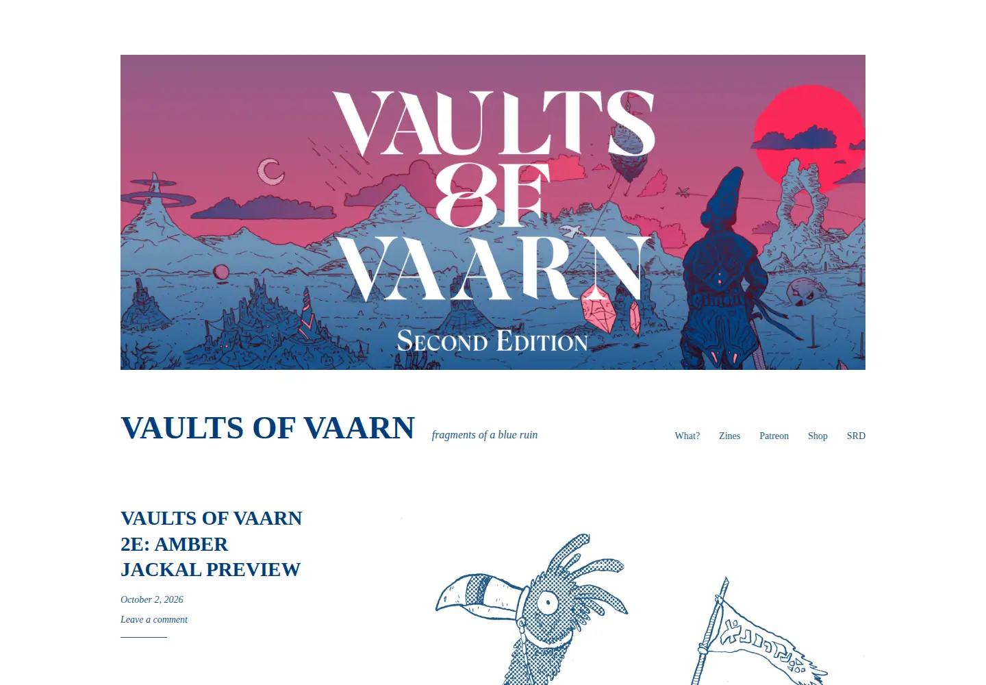 Captured homepage of vaultsofvaarn.com in the current scan
