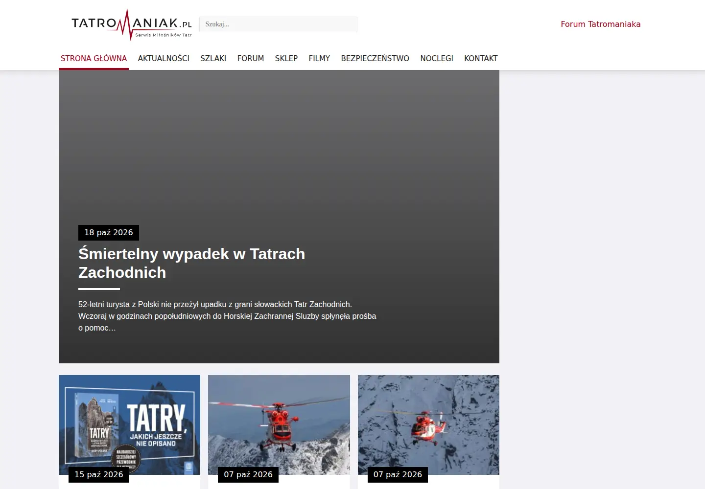 Screenshot of tatromaniak.pl