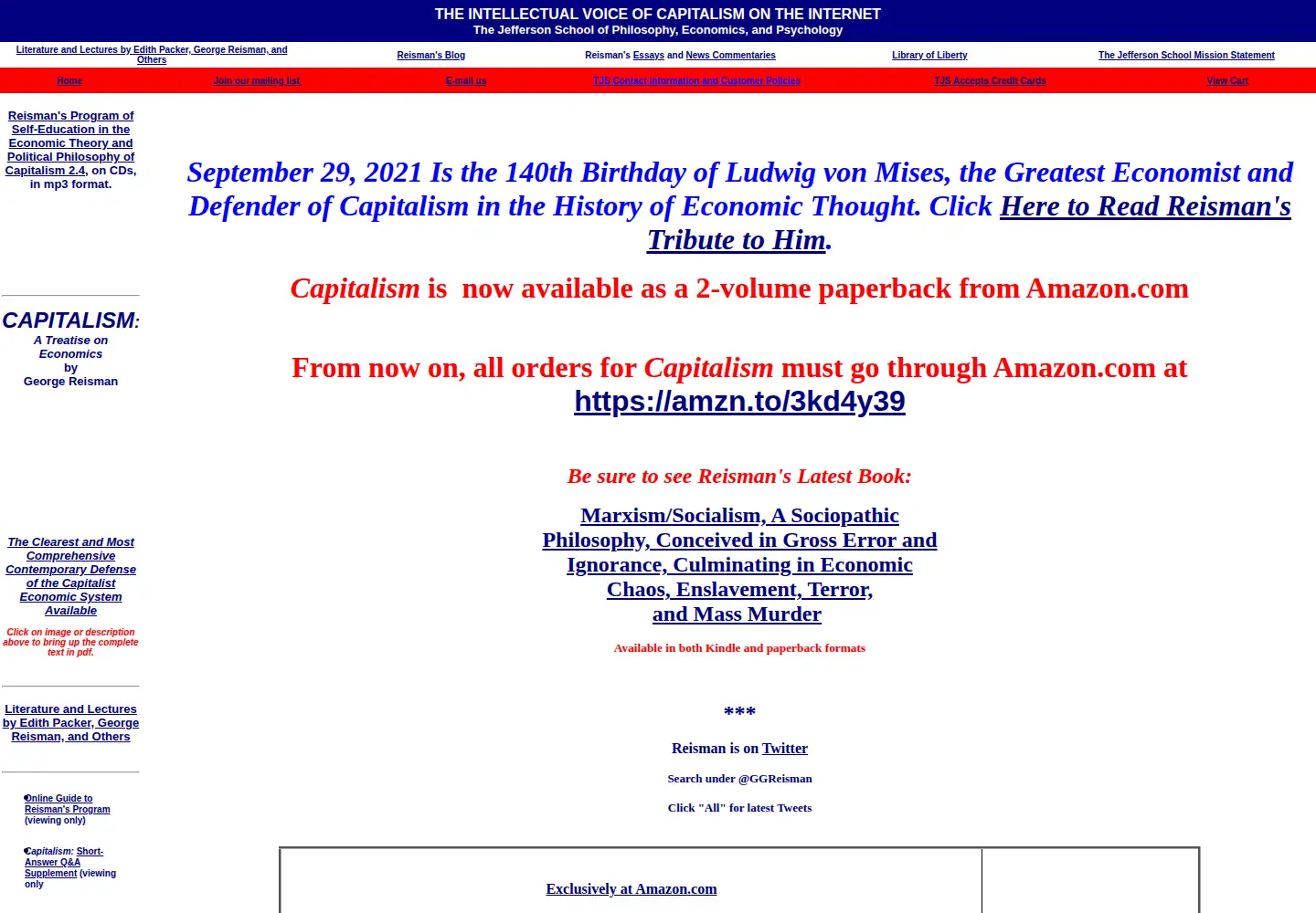 Captured homepage of capitalism.net in the current scan