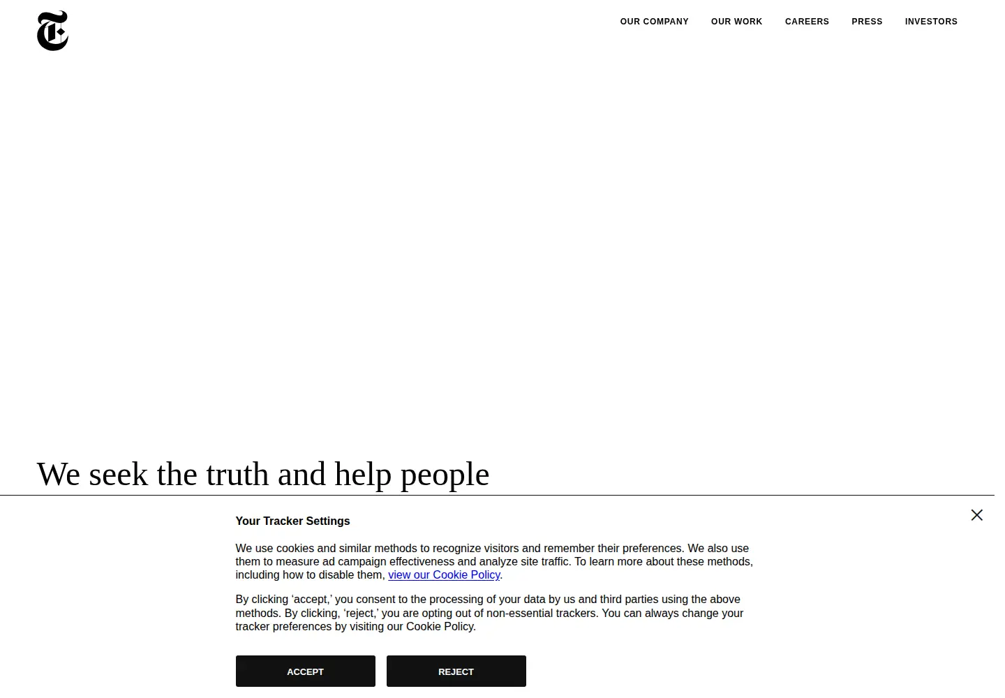 Screenshot of nytco.com