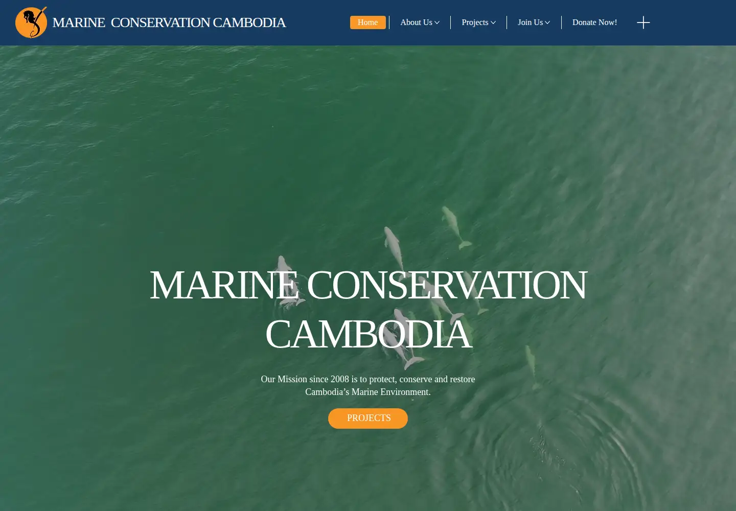 Captured homepage of marineconservationcambodia.org in the current scan