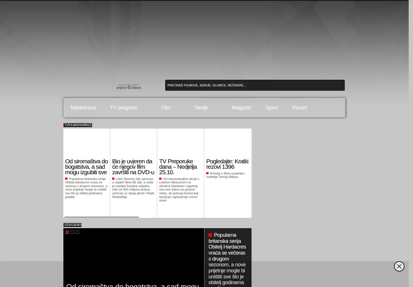 Captured homepage of mojtv.hr in the current scan