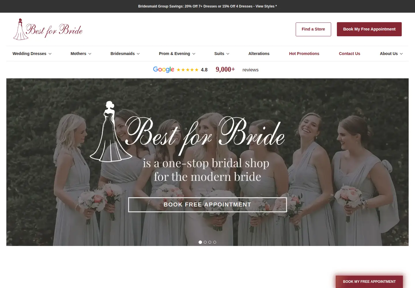 Screenshot of bestforbride.com