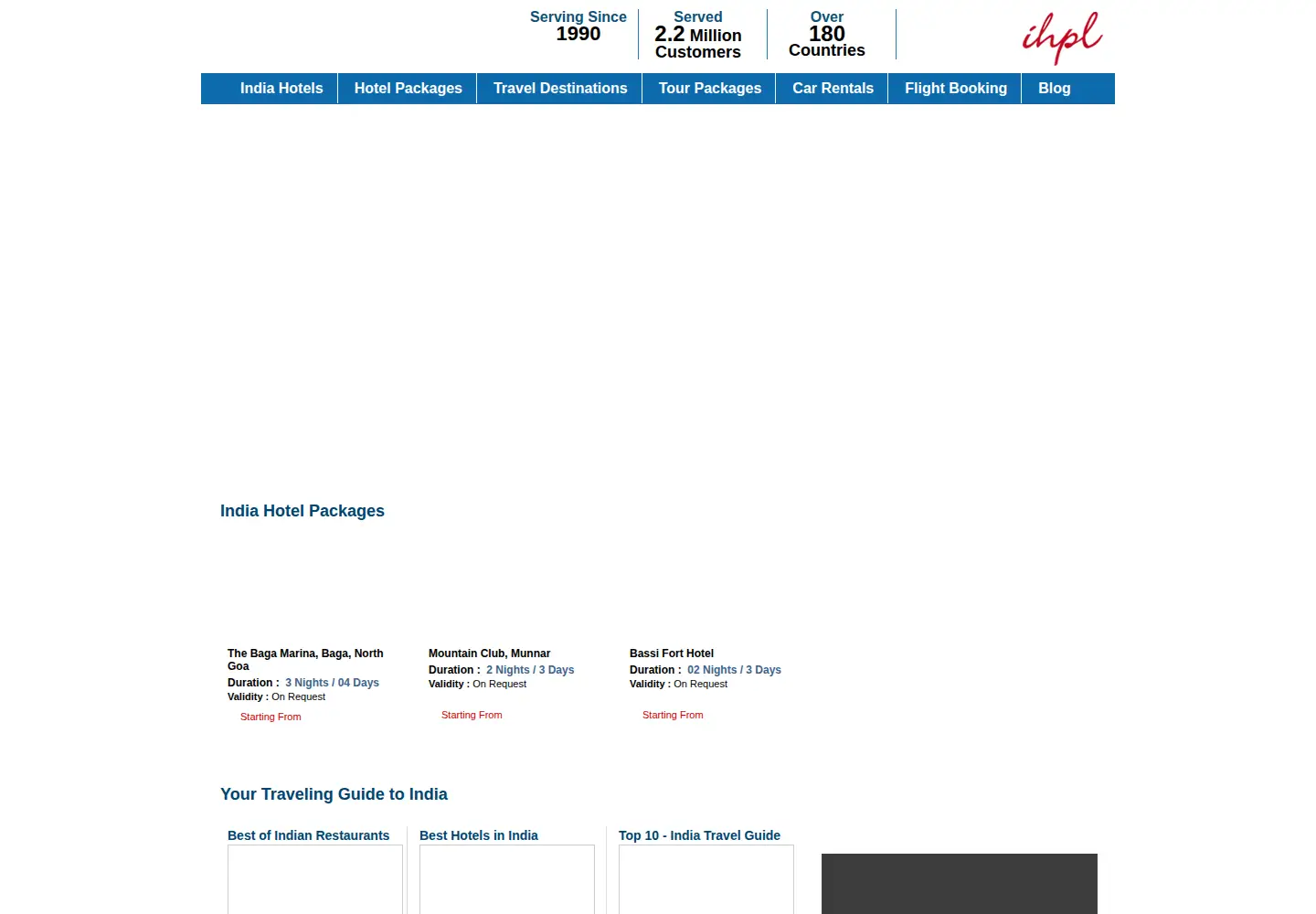 Captured homepage of indiaprofile.com in the current scan