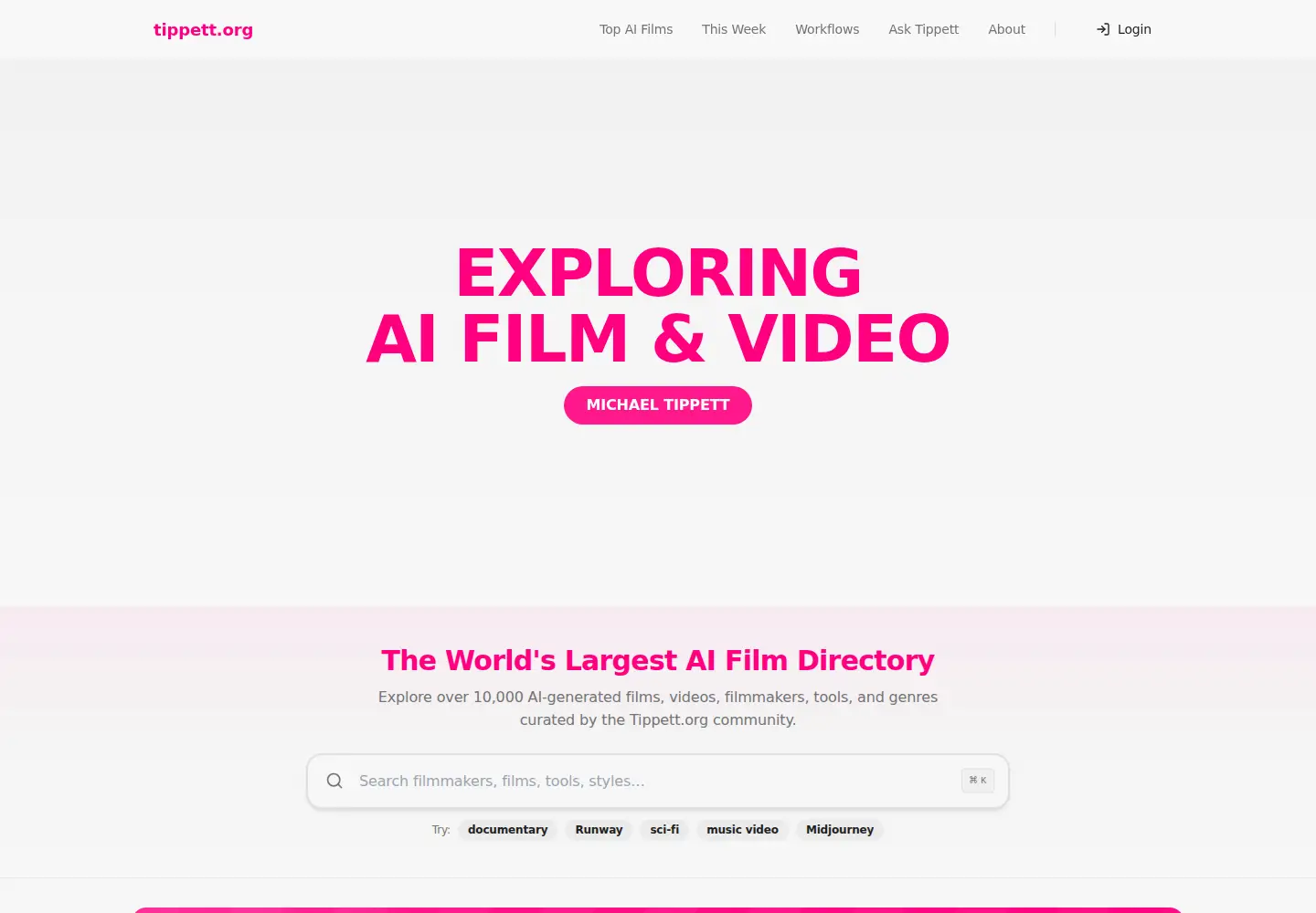 Captured homepage of tippett.org in the current scan