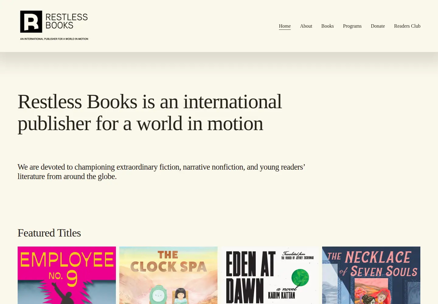 Screenshot of restlessbooks.com
