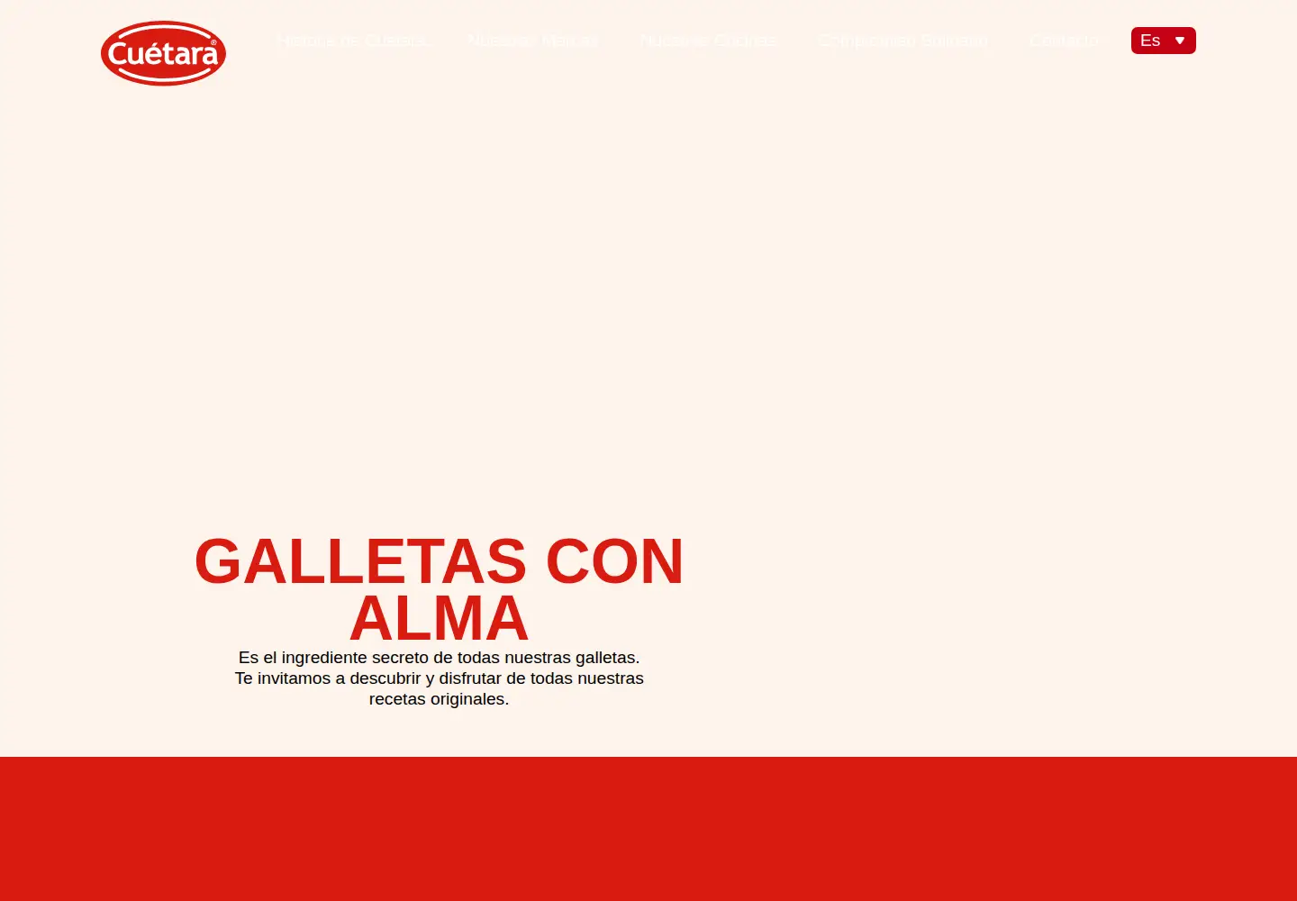 Captured homepage of cuetara.es in the current scan