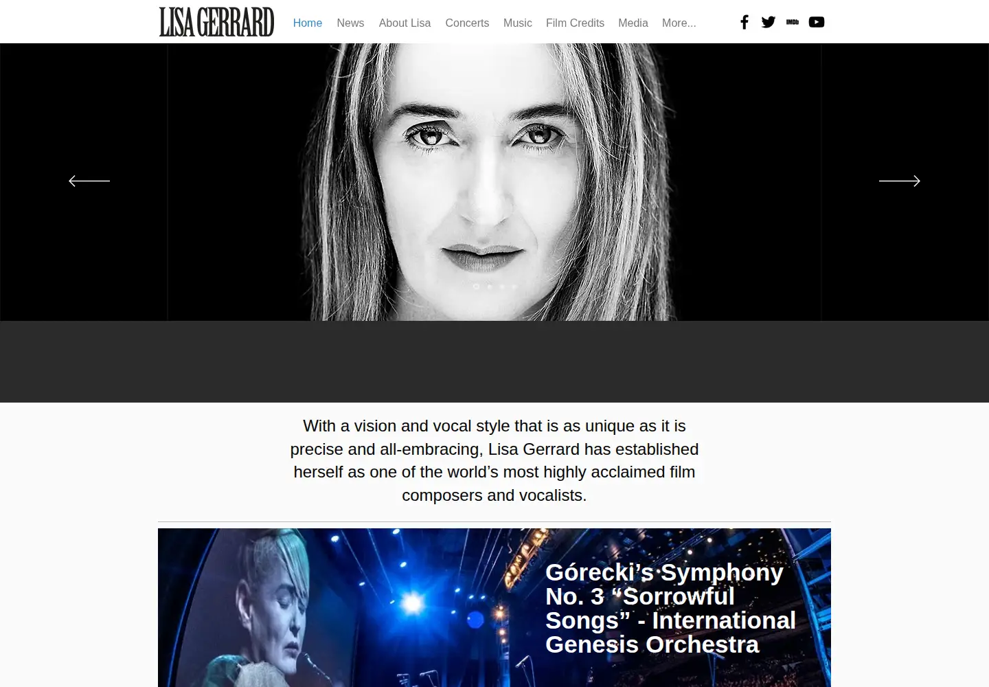 Screenshot of lisagerrard.com