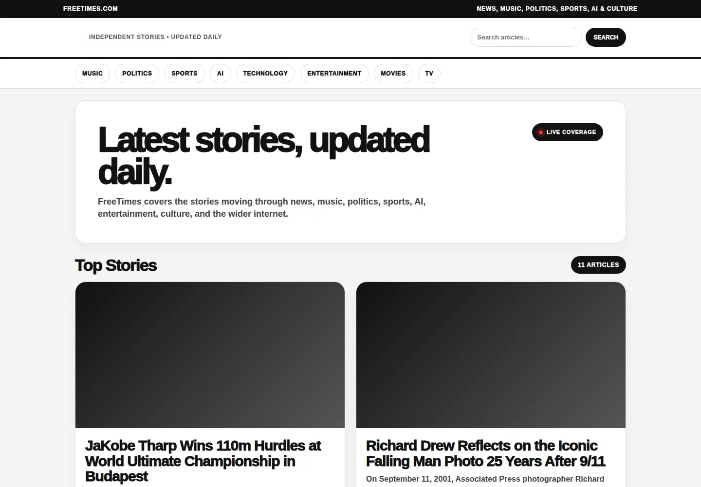 Screenshot of freetimes.com