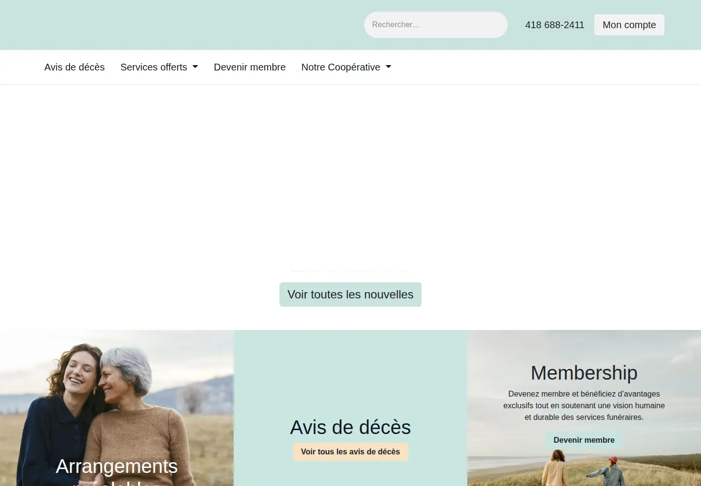 Screenshot of coopfuneraire2rives.com