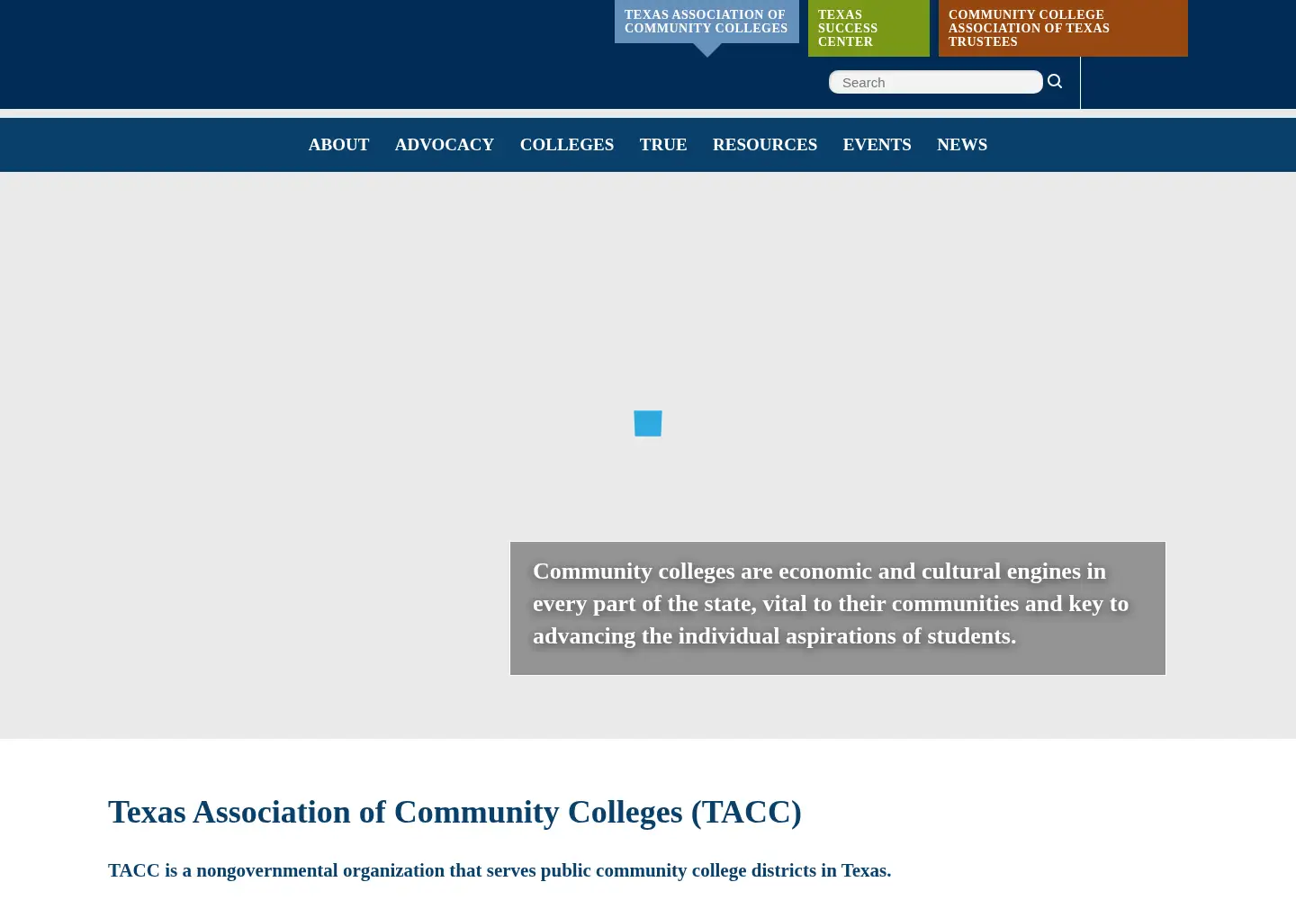 Screenshot of tacc.org