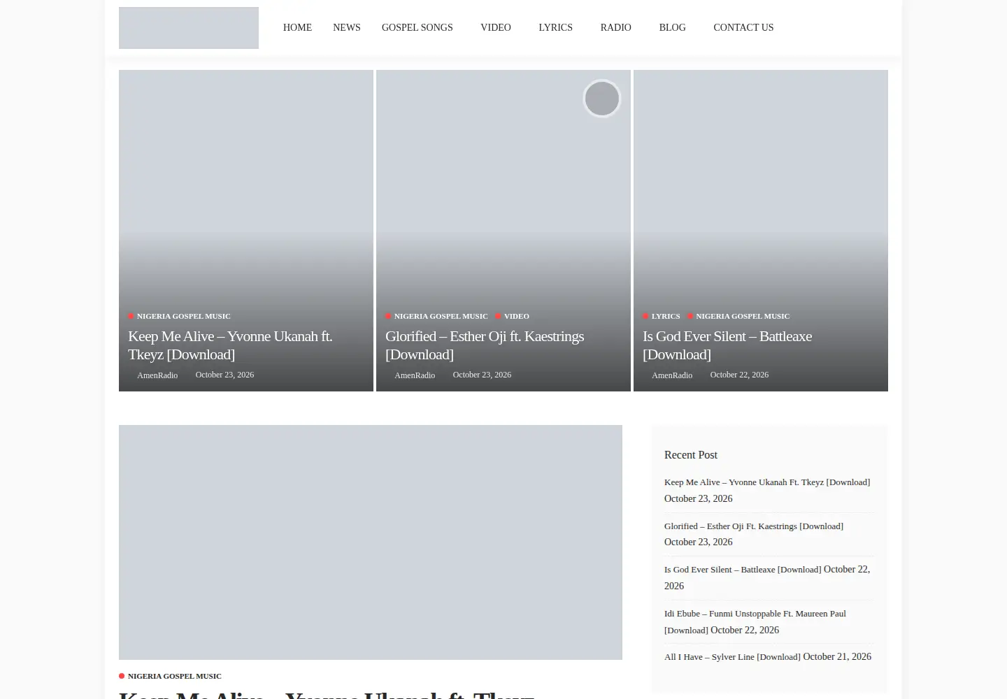 Captured homepage of amenradio.net in the current scan