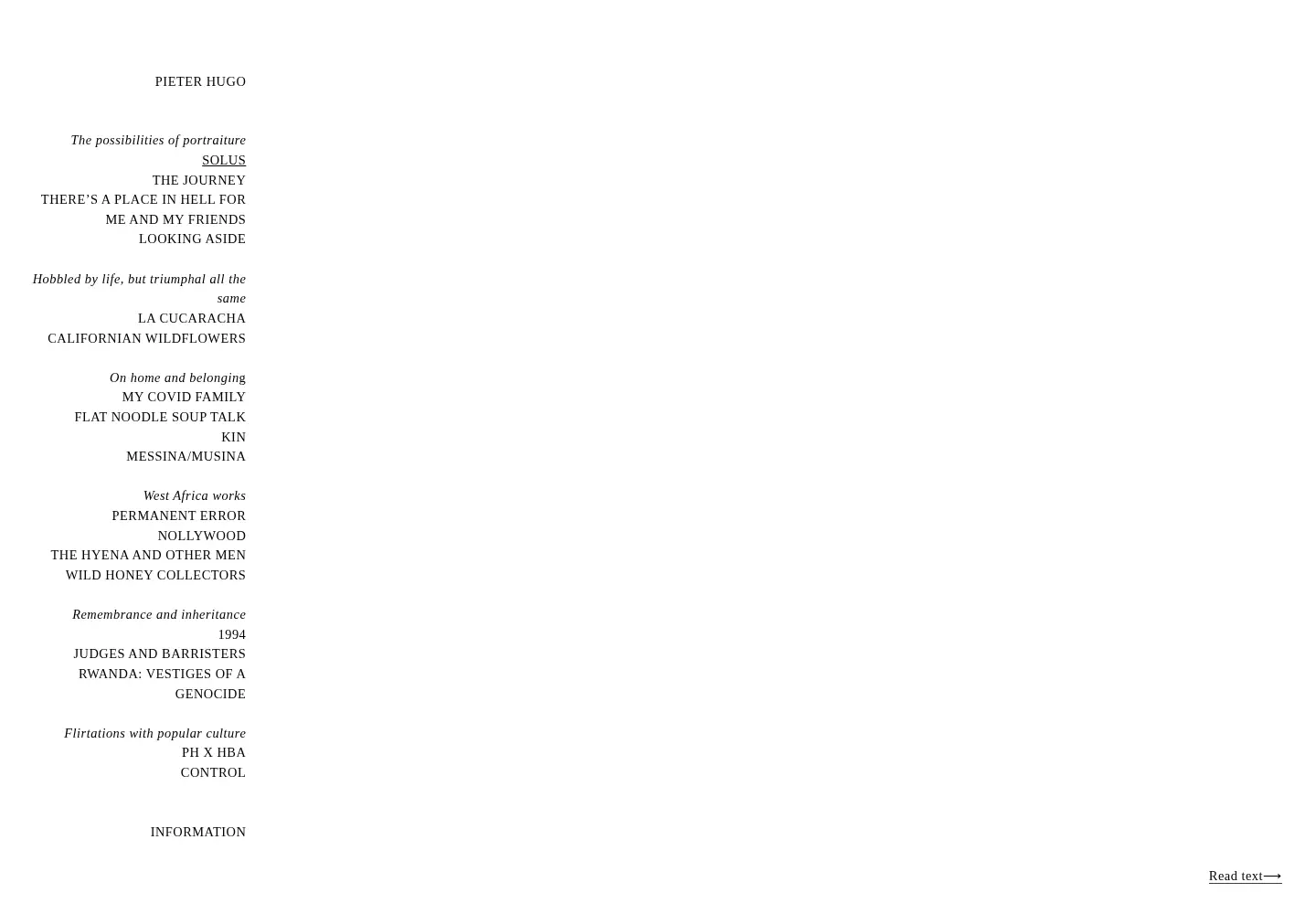 Screenshot of pieterhugo.com