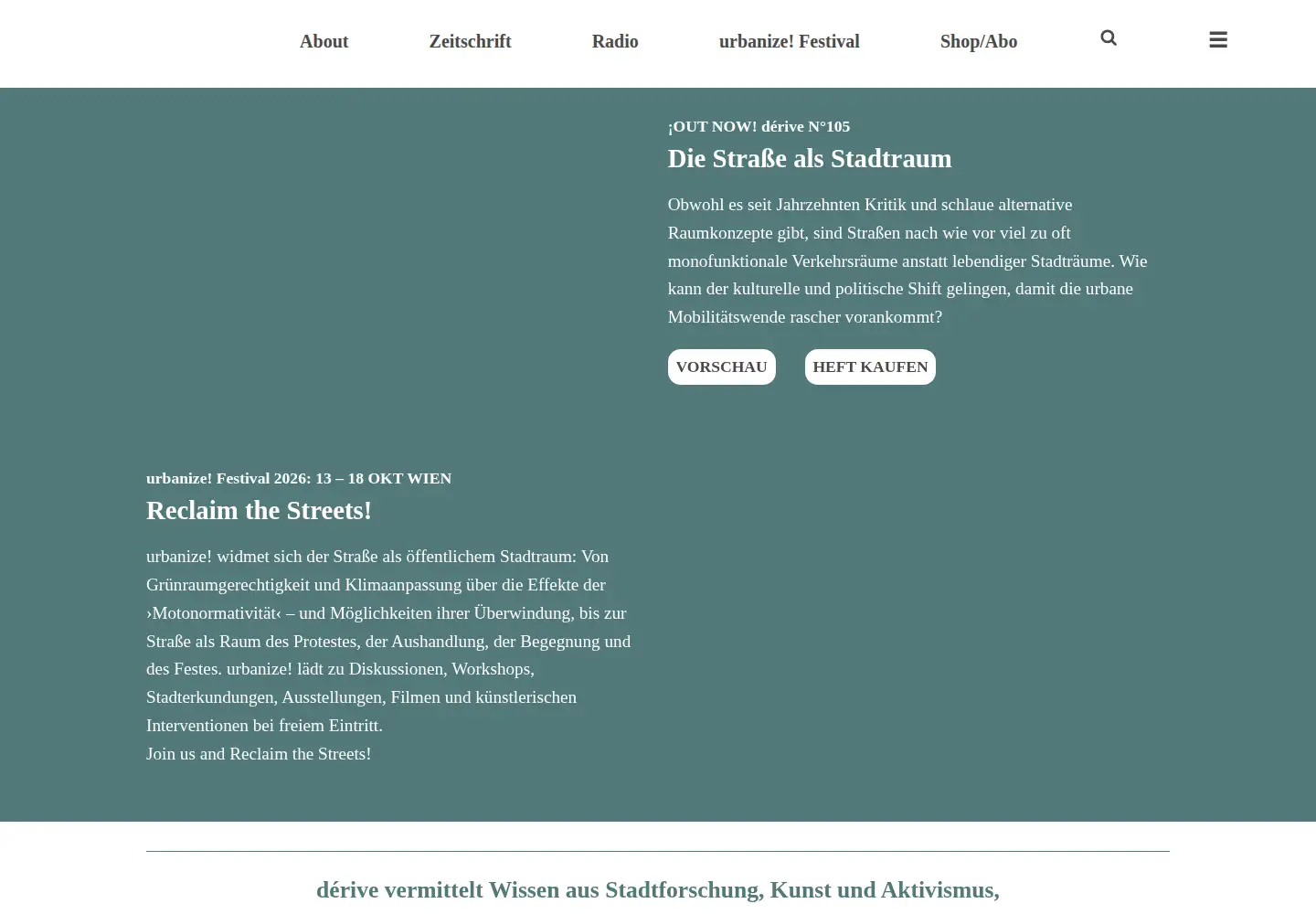 Screenshot of derive.at