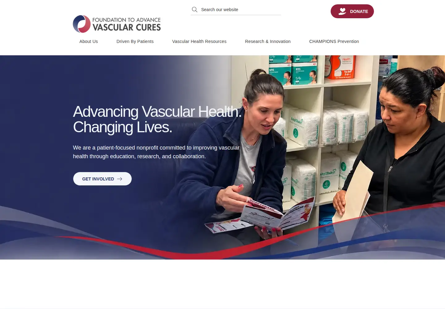Captured homepage of vascularcures.org in the current scan
