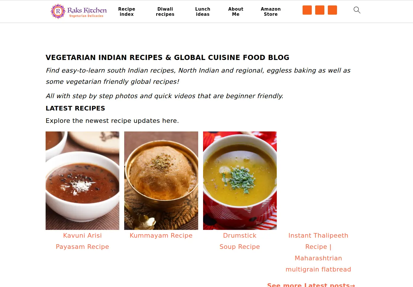 Screenshot of rakskitchen.net