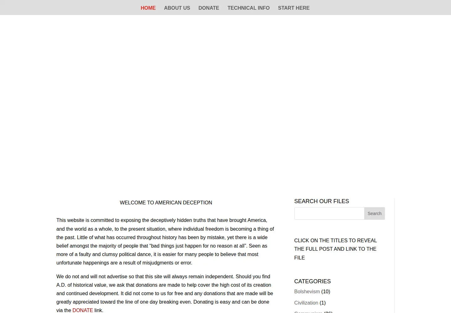 Screenshot of americandeception.com