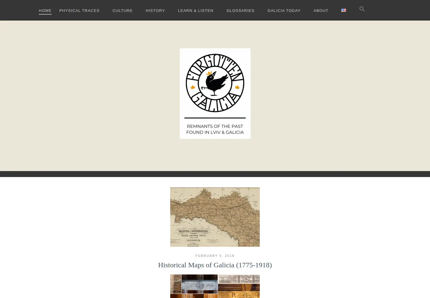 Captured homepage of forgottengalicia.com in the current scan