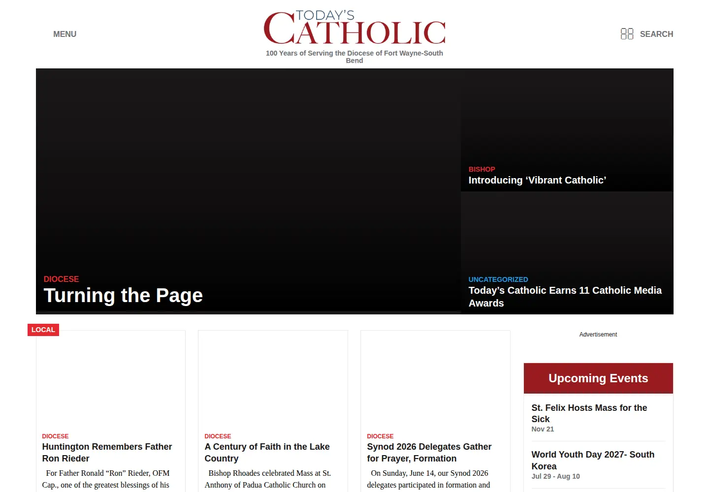 Screenshot of todayscatholic.org