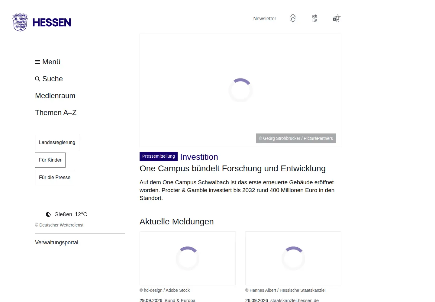 Screenshot of hessen.de