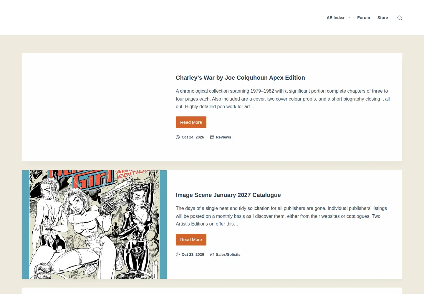 Captured homepage of aeindex.org in the current scan