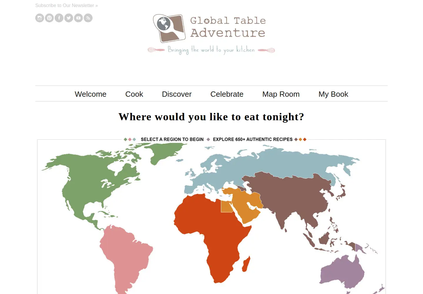 Captured homepage of globaltableadventure.com in the current scan