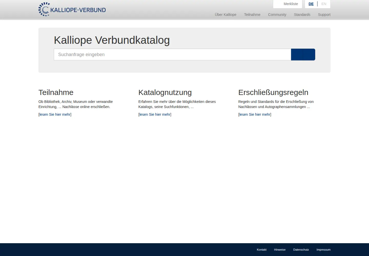 Screenshot of nachlassdatenbank.de