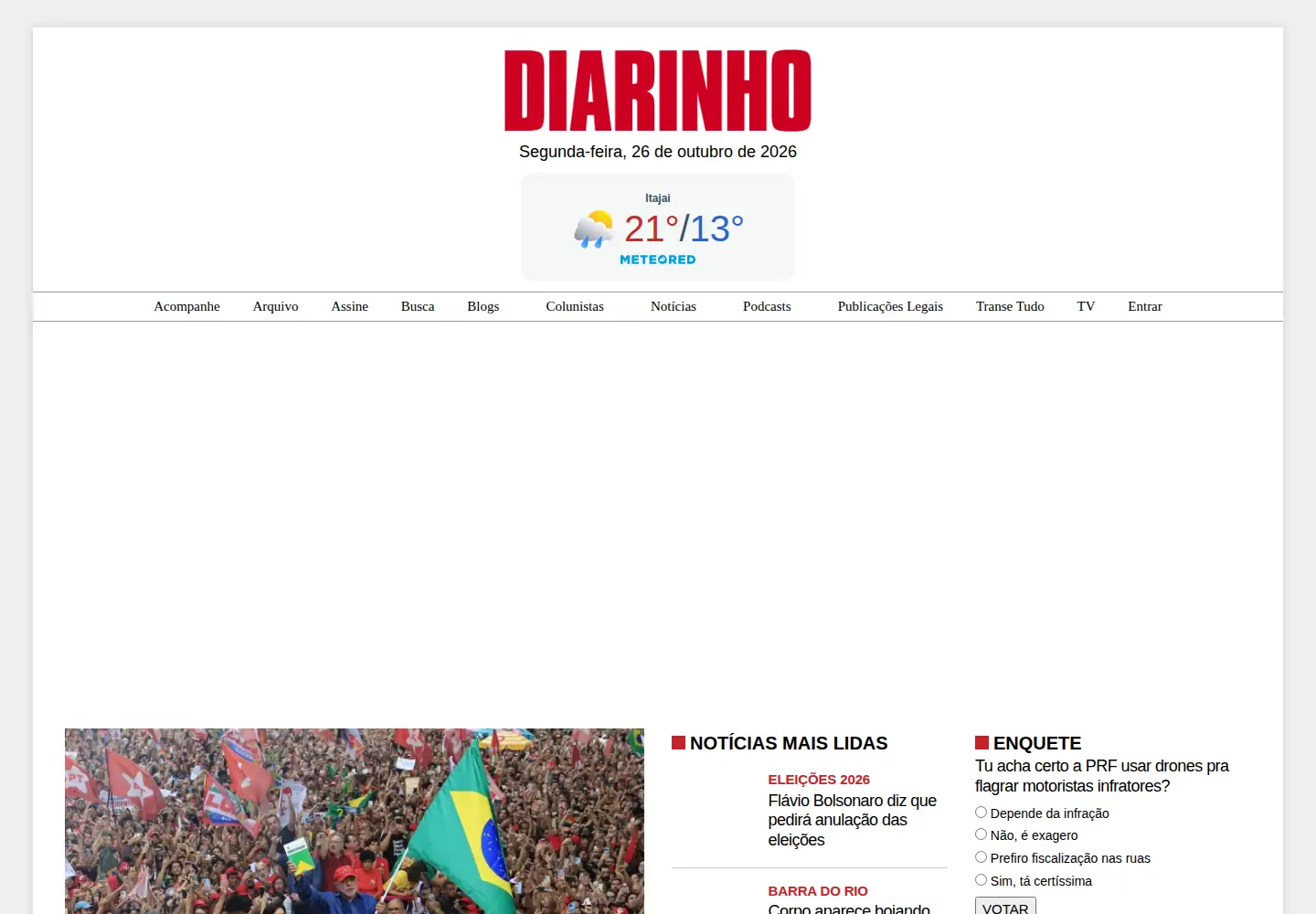 Screenshot of diarinho.net