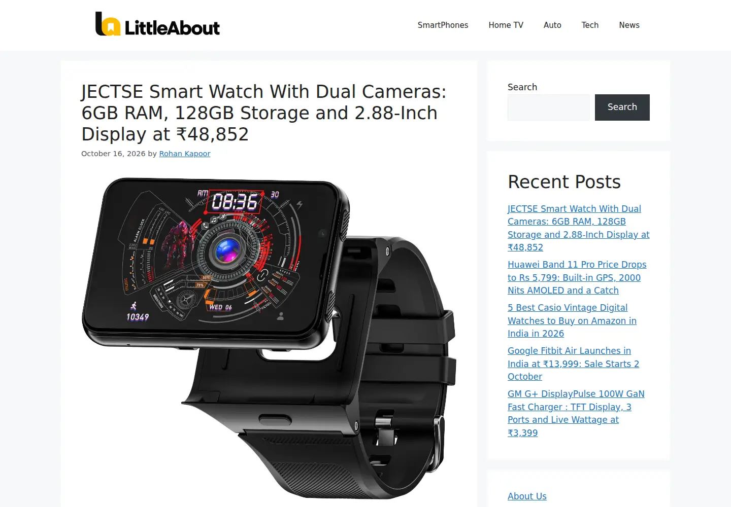 Captured homepage of littleabout.com in the current scan