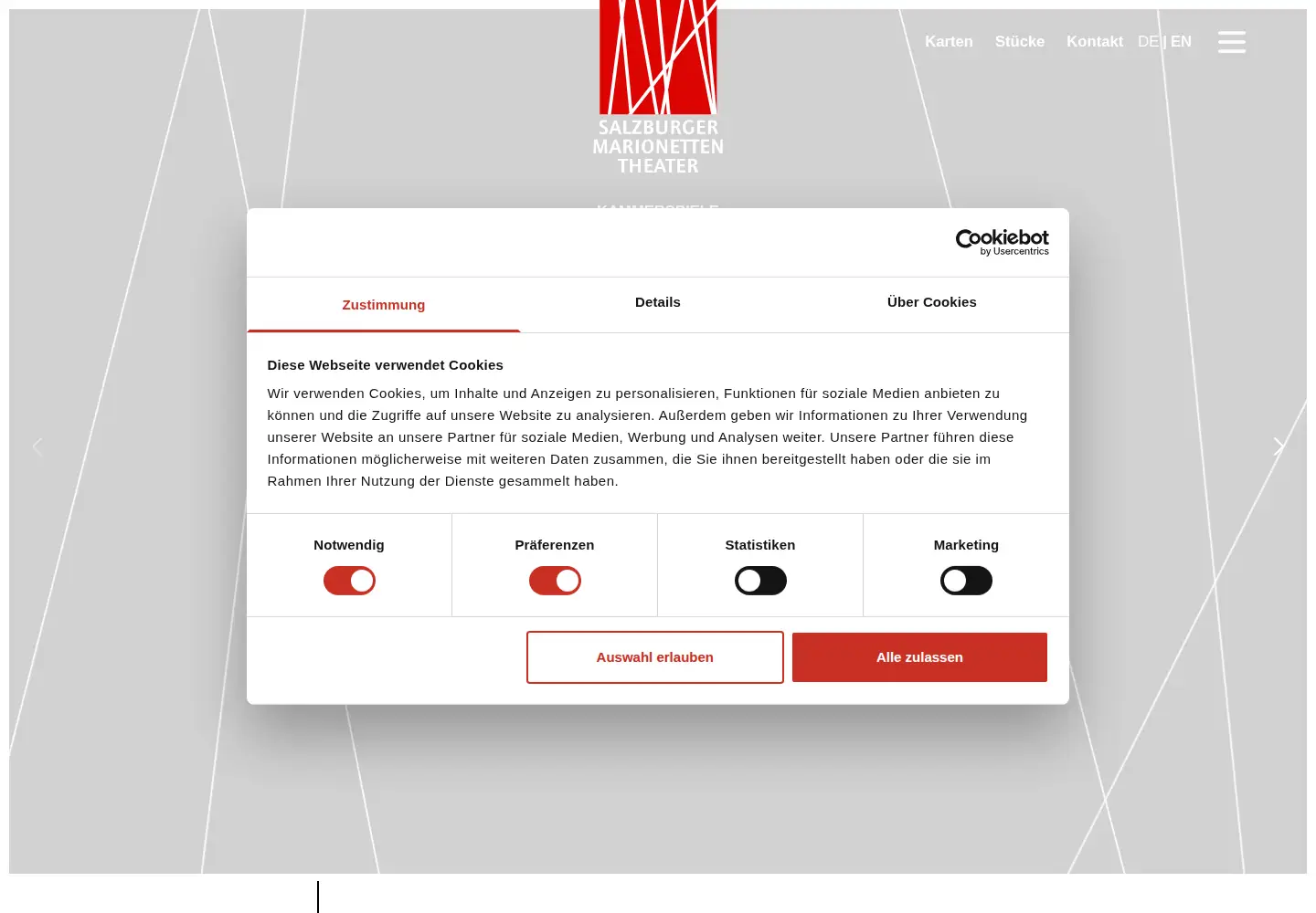 Screenshot of marionetten.at