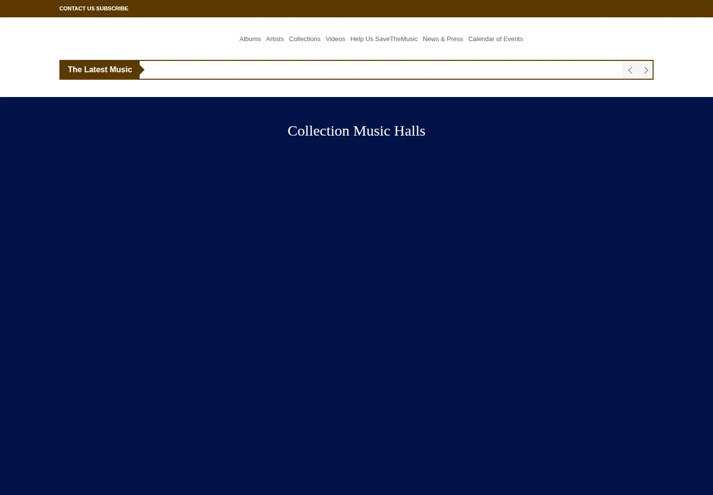 Captured homepage of savethemusic.com in the current scan