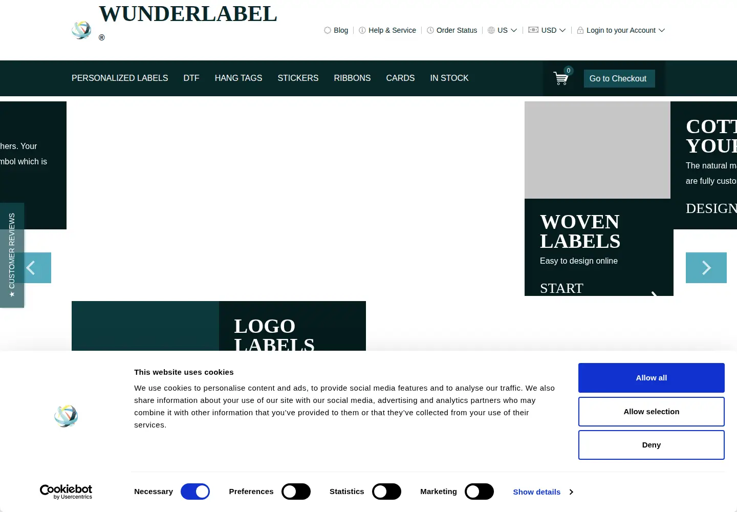 Captured homepage of wunderlabel.com in the current scan