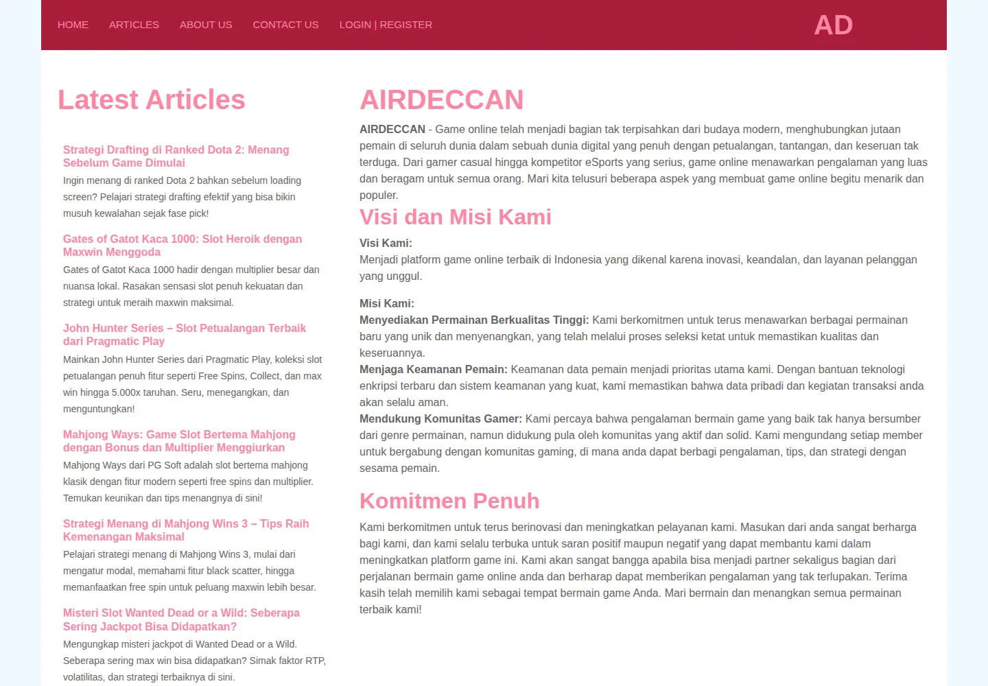Captured homepage of airdeccan.net in the current scan