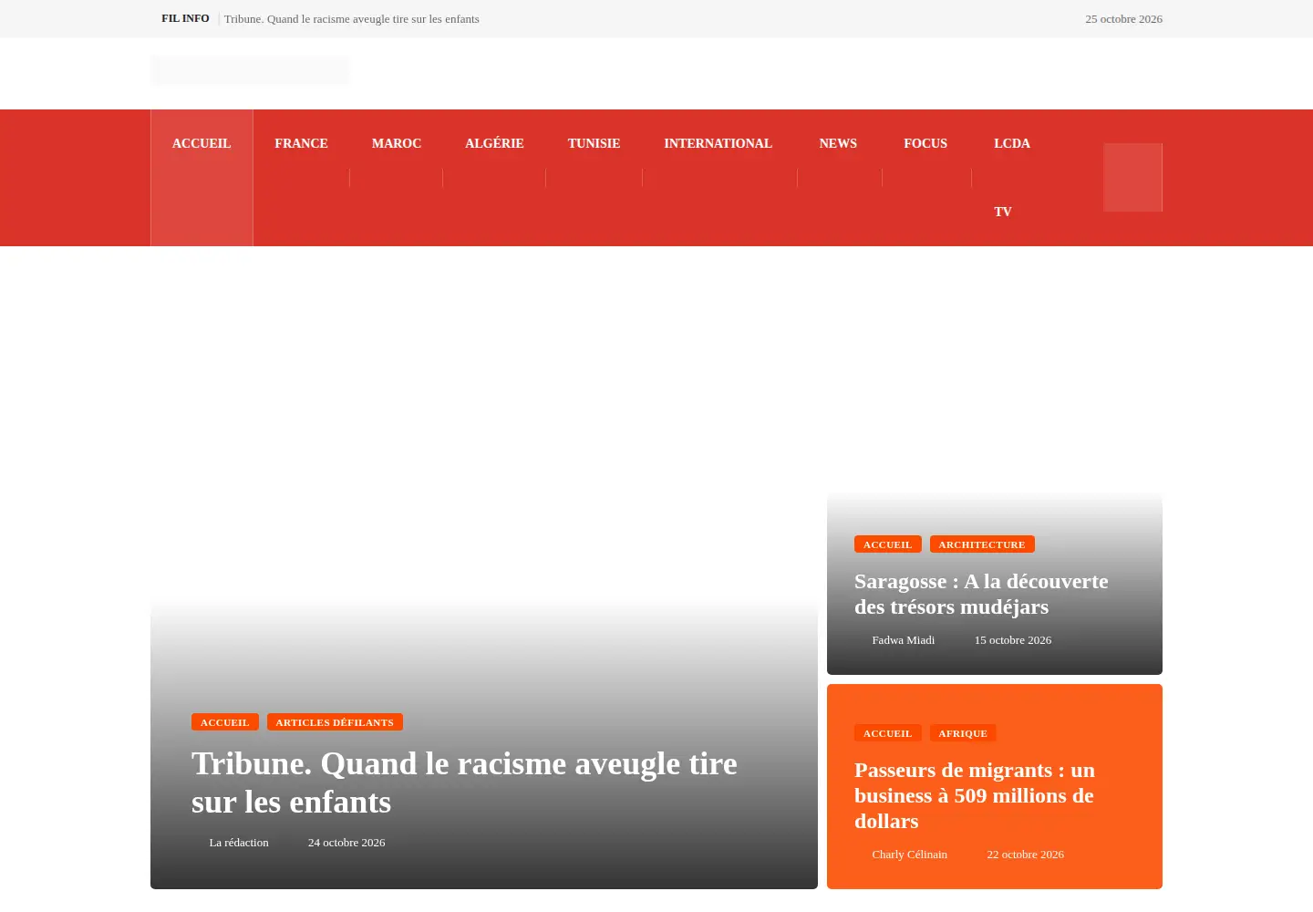 Captured homepage of lecourrierdelatlas.com in the current scan