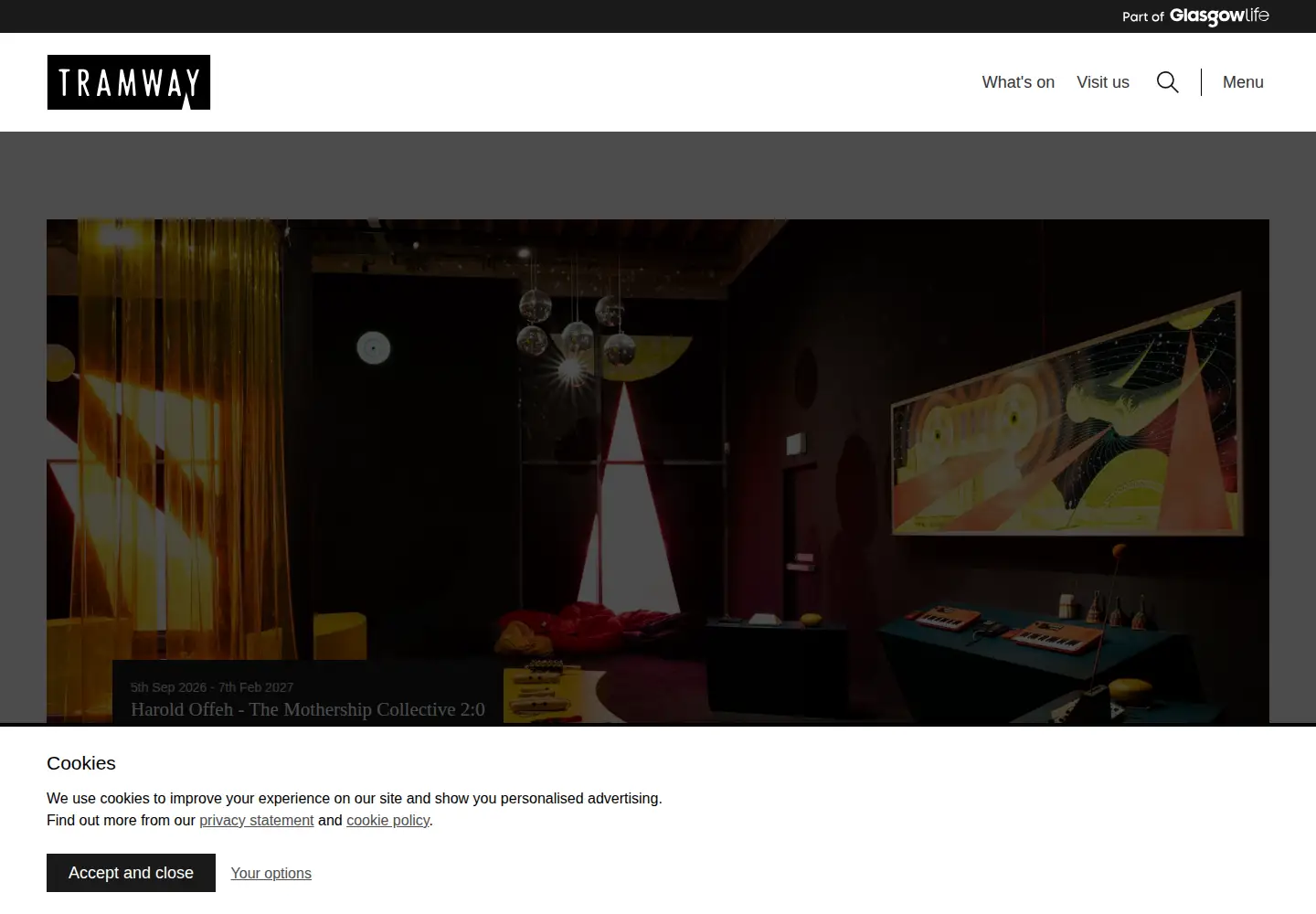 Captured homepage of tramway.org in the current scan