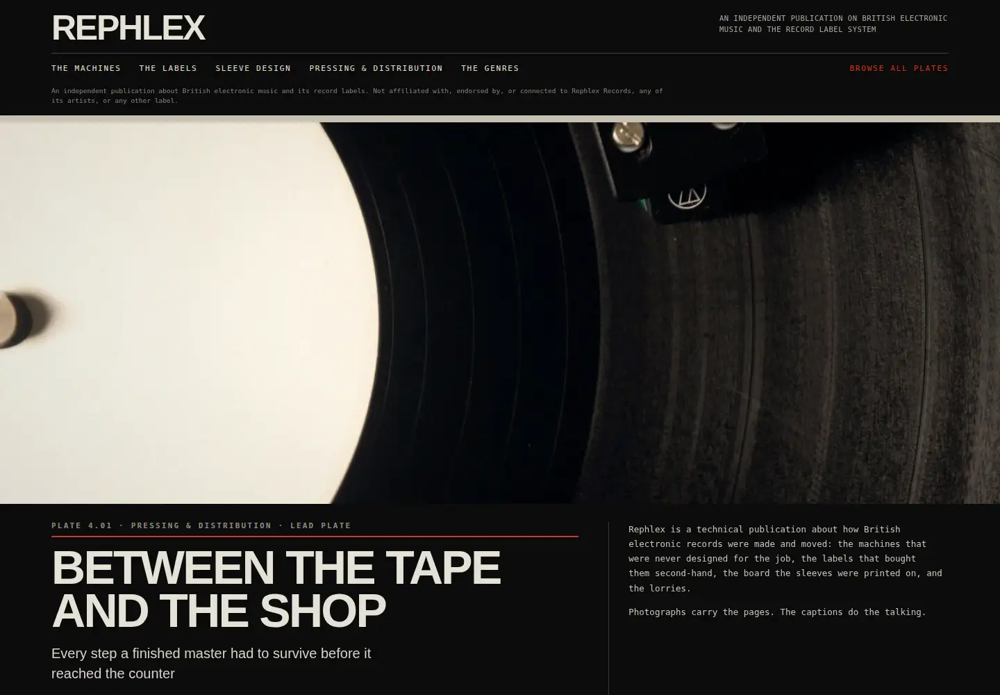Captured homepage of rephlex.com in the current scan