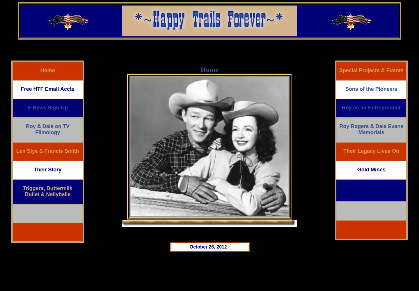 Screenshot of happytrailsforever.com