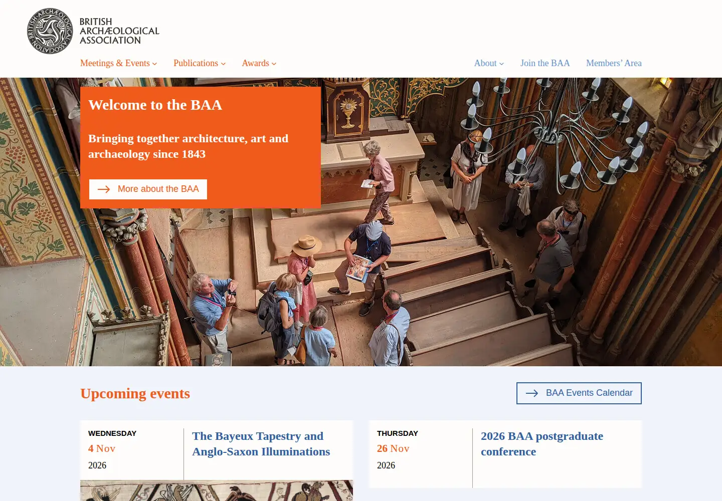 Captured homepage of thebaa.org in the current scan