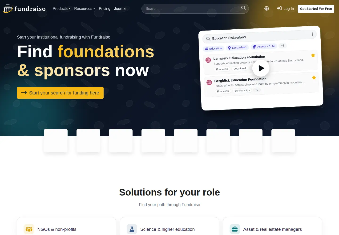 Captured homepage of fundraiso.com in the current scan