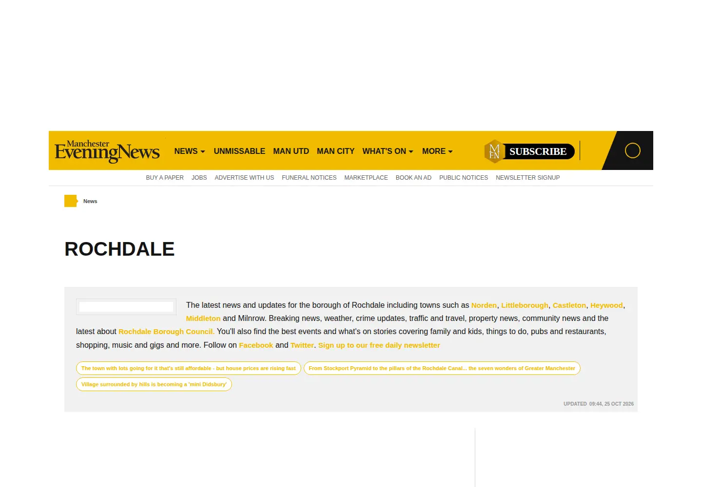 Screenshot of rochdaleobserver.co.uk