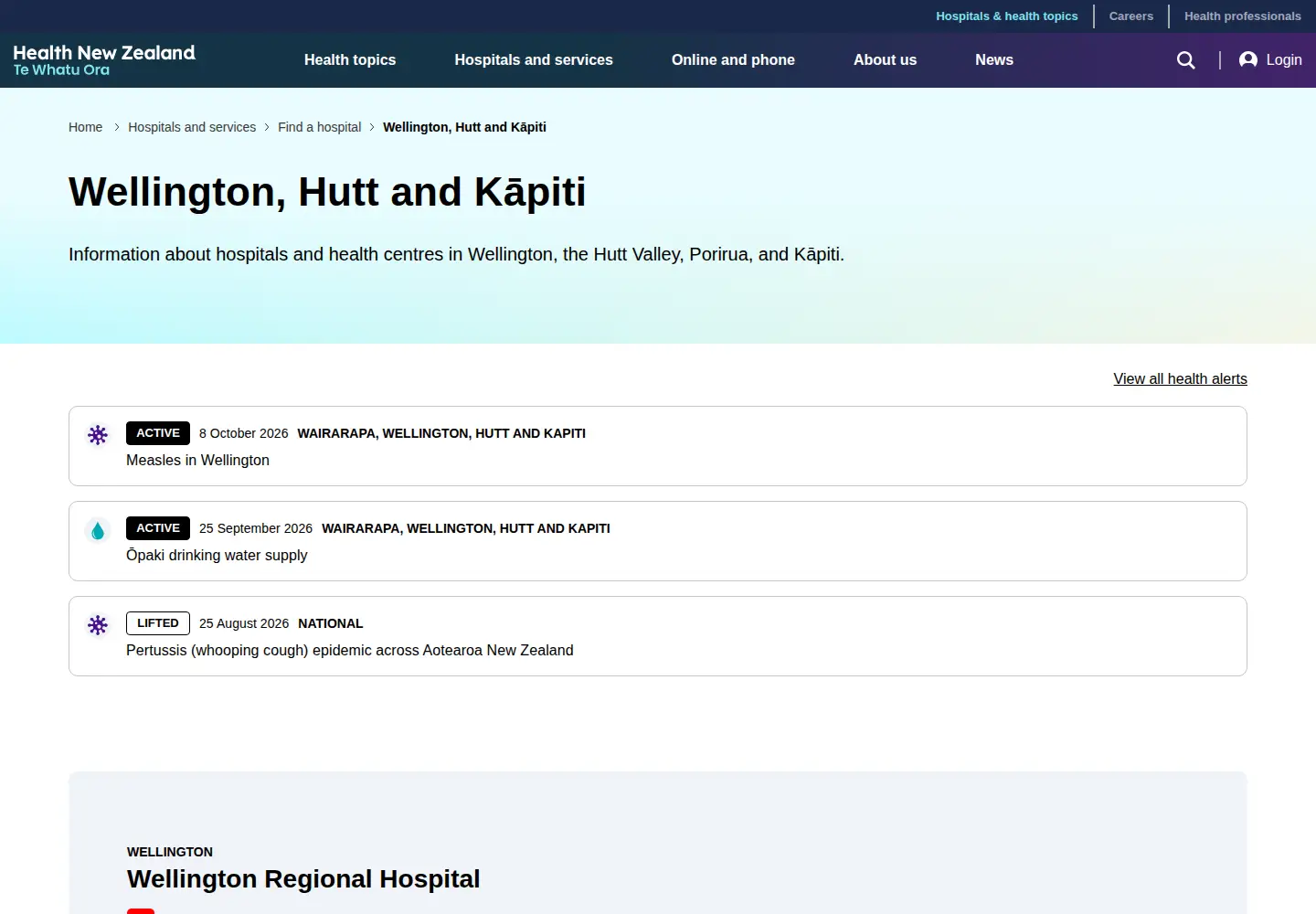 Screenshot of ccdhb.org.nz