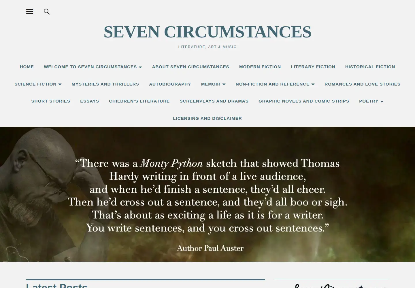 Captured homepage of sevencircumstances.com in the current scan