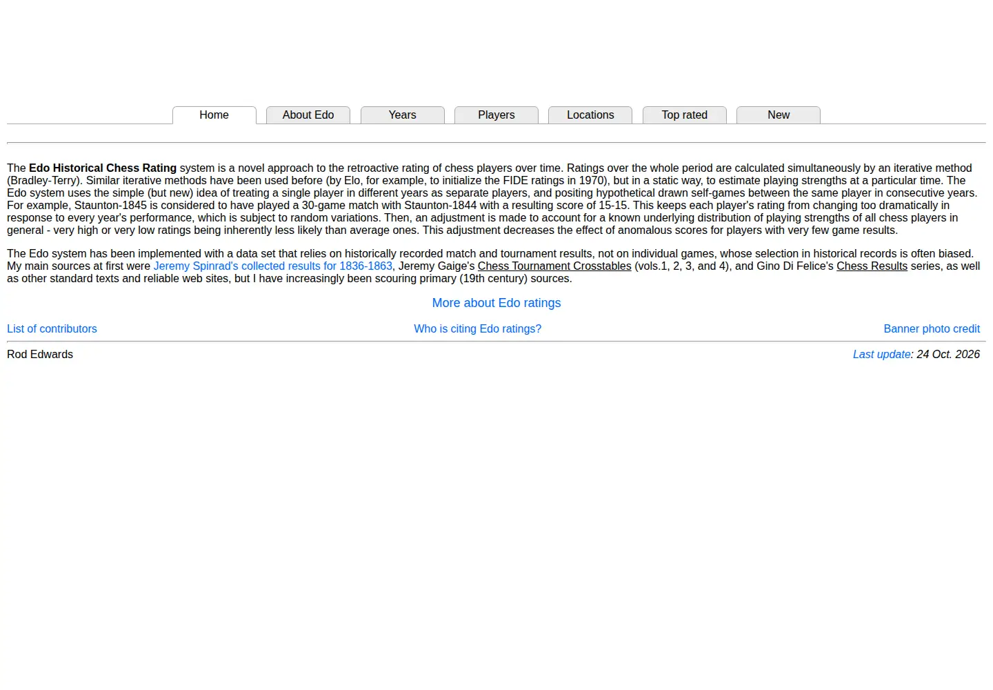 Screenshot of edochess.ca
