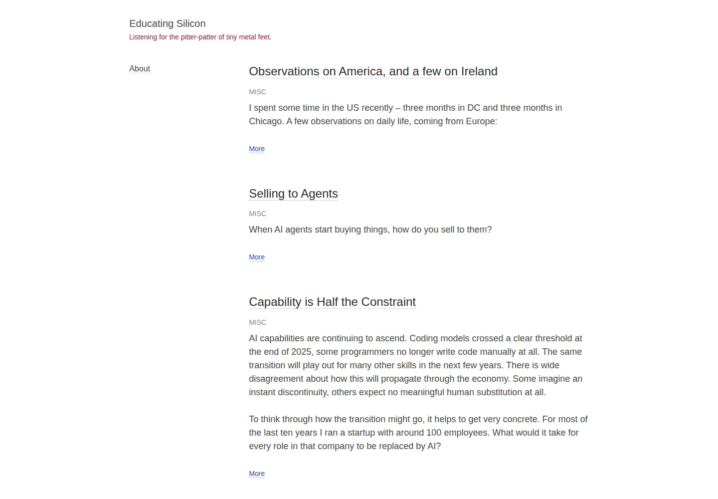 Captured homepage of educatingsilicon.com in the current scan