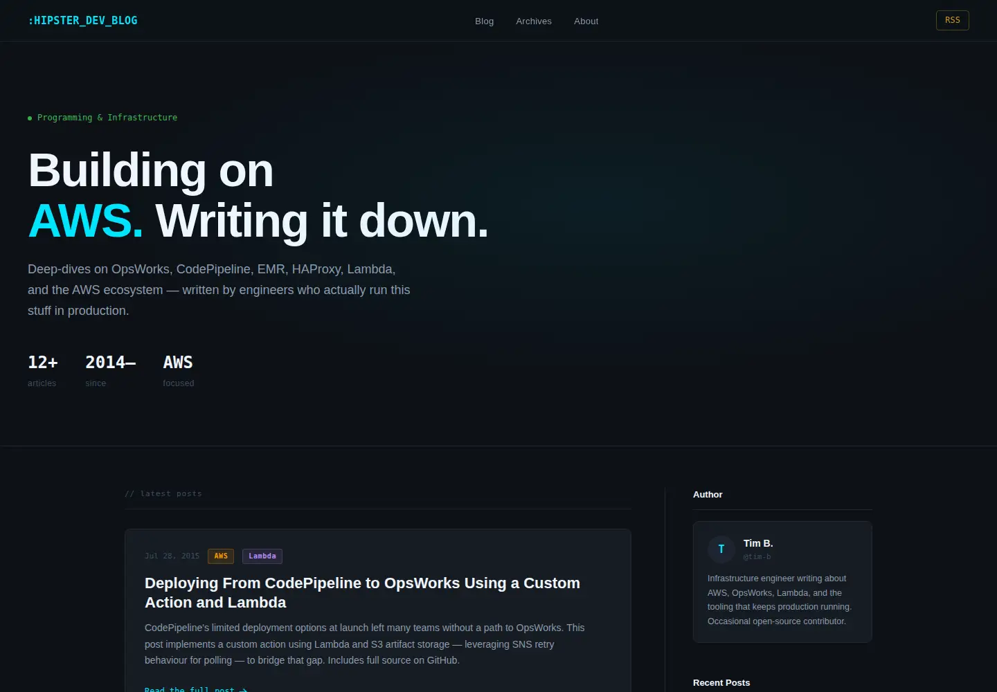 Screenshot of hipsterdevblog.com