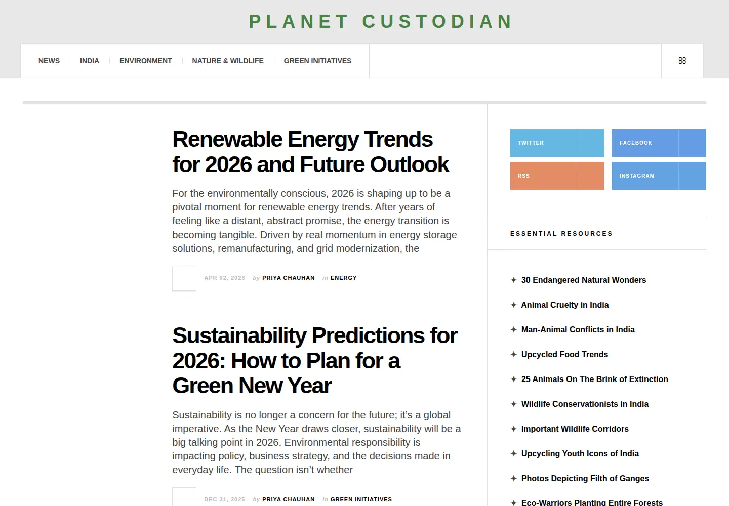 Screenshot of planetcustodian.com